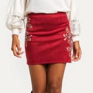 Miami Red Floral Mini Skirt